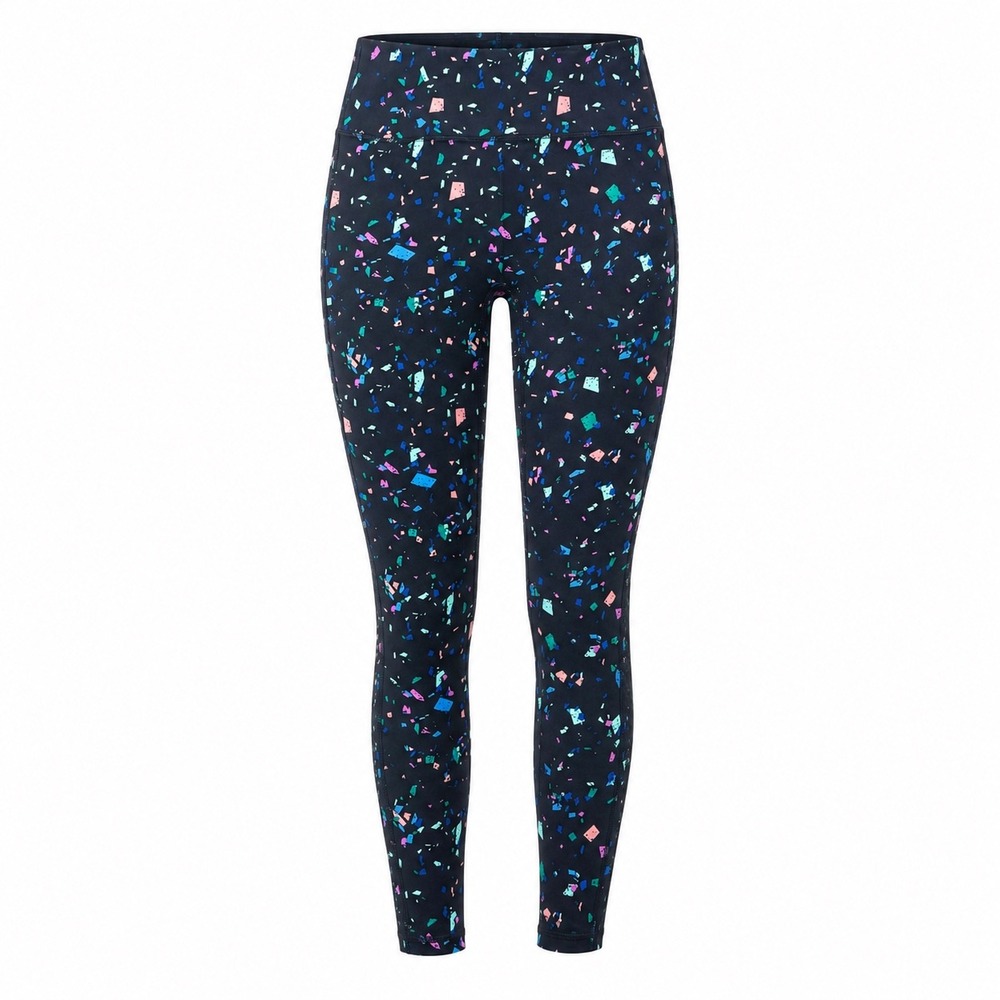 Fabletics Black Confetti Leggings womens XL ankle workout gym casual pants retro